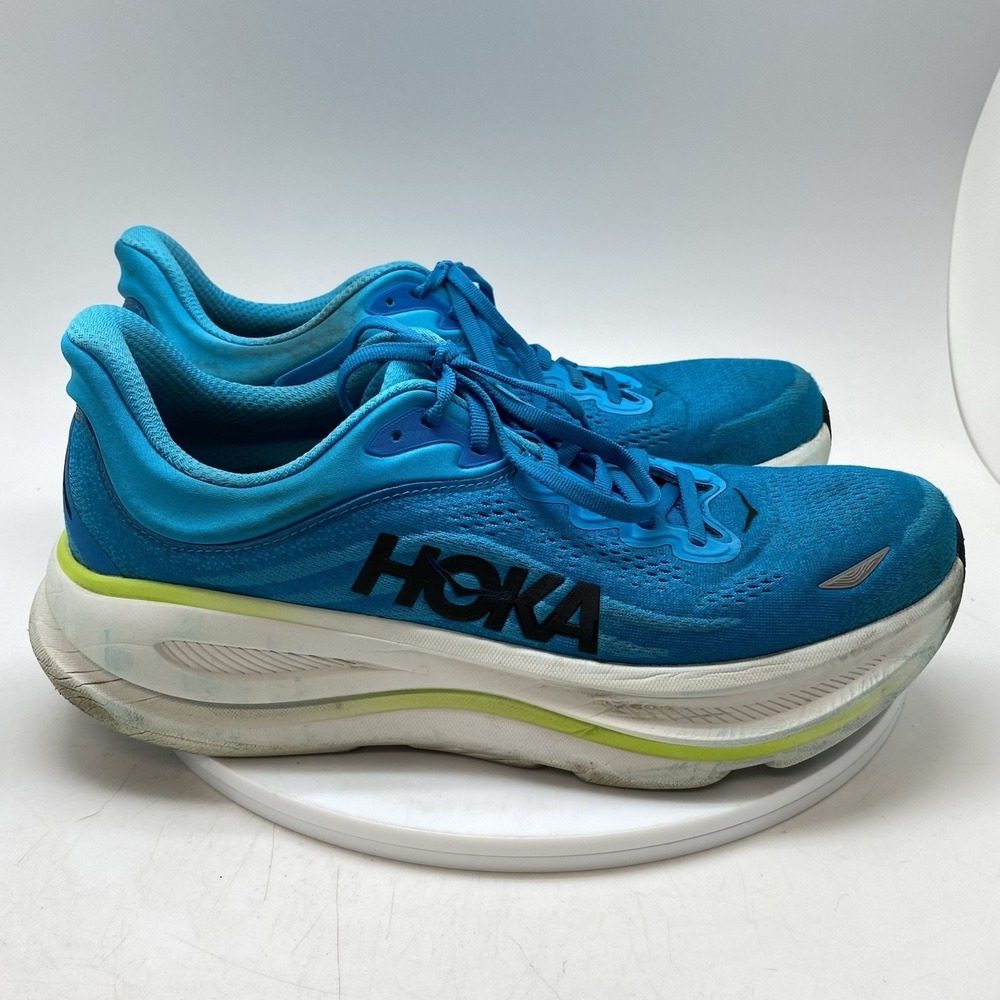 Hoka One One Sneakers Mens 10.5 D Bondi 9 1162011 SLHK Blue Running Gym Shoes